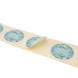 Sticker Rond Merci Maitresse Diametre 4cm Bleu - Lot de 500