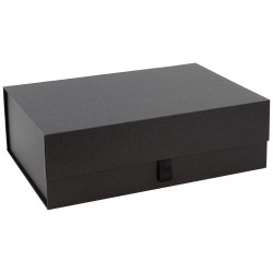Boite carton aimantee noir cuir Indispensable 35x25x11cm
