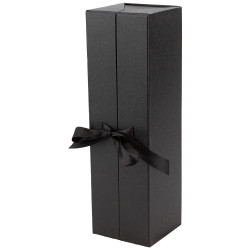 Boite carton double ouverture noir Indispensable 34x10x10 cm