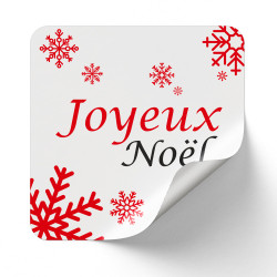 Sticker Rectangulaire Joyeux Noel 4x3,5 cm - Lot de 500