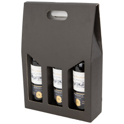 Etui carton coloris noir pour 3 bouteilles