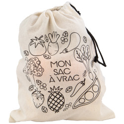 Mon sac a vrac en coton avec cordon noir