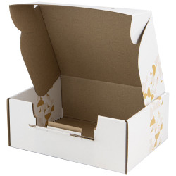 Valisette Carton Rectangulaire Blanc Eclat d'Or 25x19x10cm