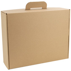 Valisette carton rectangulaire marron Kraft 42,5x33x12,5cm