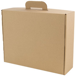 Valisette carton rectangulaire marron Kraft 42,5x33x12,5cm