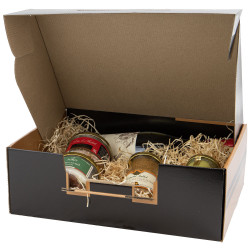 Valisette carton FSC noir Mon coffret degustation 36,5x27x12