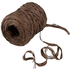 Bobine de bolduc raphline chocolat 10mm x 200 m