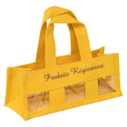 Sac jute jaune double en PVC