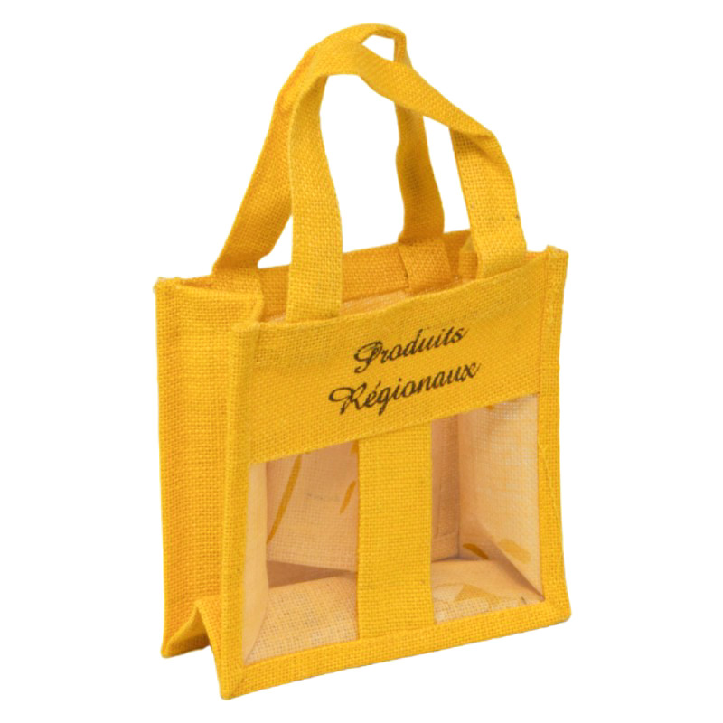 Sac jute jaune double PVC