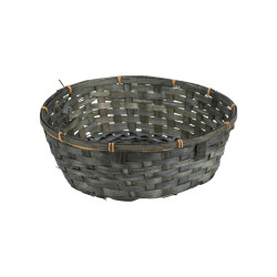 Corbeille ronde en bambou anthracite