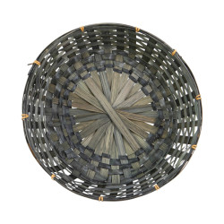 Corbeille ronde en bambou anthracite