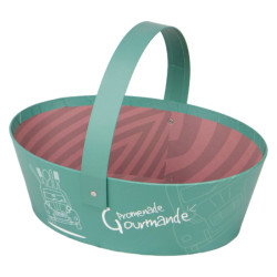 Panier carton FSC vert 'Promenade gourmande'