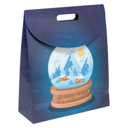 Sac carton FSC deco boule a neige + fenetre PVC