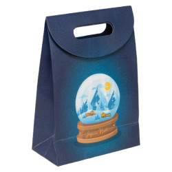 Sac carton pochette cadeau avec fenetre boule a neige 19x9x2