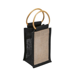 Sac en jute naturel/noir + fenetre PVC