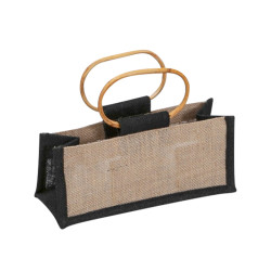 Sac en jute naturel/noir + fenetre PVC