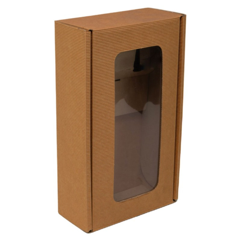 Coffret carton kraft 2 bouteilles avec fenetre