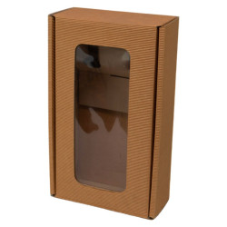 Coffret carton kraft 2 bouteilles avec fenetre