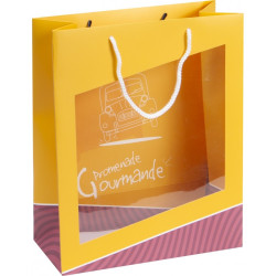 Sac carton jaune 'Promenade gourmande' fenetre transparente