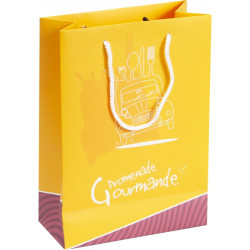 Sac carton FSC jaune 'Promenade gourmande' + fenetre PVC