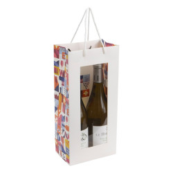 Sac 2 bouteilles rectangulaire carton Escapade 16,5x10x35