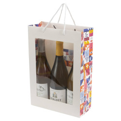 Sac-bouteilles rectangulaire carton Escapade 24x10x35