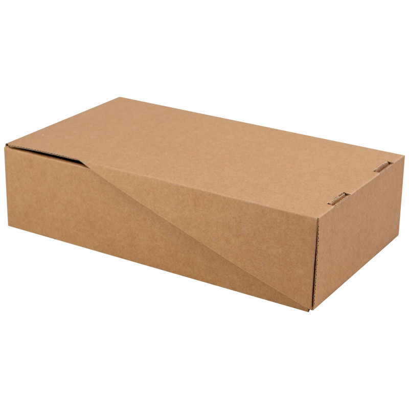 Coffret 2 bouteilles carton rectangulaire Kraft 20x35x9 cm