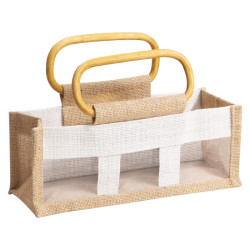 sAC EN JUTE NATUREL ET BLANC + PVC