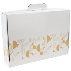 Valisette Carton Rectangulaire Blanc Eclat d'Or 49x35x13