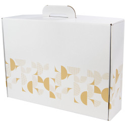 Valisette Carton Rectangulaire Blanc Eclat d'Or 49x35x13