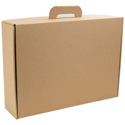 Valisette carton rectangulaire marron Kraft 49x35x13cm
