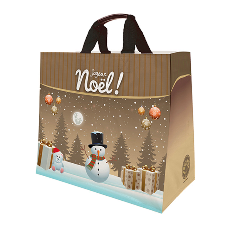 Sac reutilisable polypropylene Joyeux Noel 43x20x38 cm