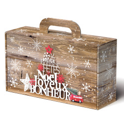 Valisette Carton Noel Joyeux Bonheur 31x18x9,5 cm