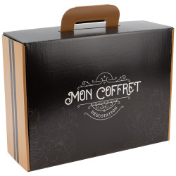 Valisette carton FSC noir Mon coffret degustation 36,5x27x12