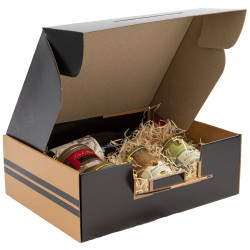 Valisette carton FSC noir Mon coffret degustation 36,5x27x12