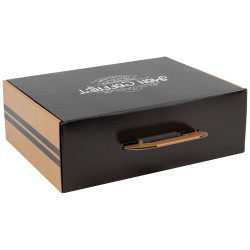 Valisette carton FSC noir Mon coffret degustation 36,5x27x12