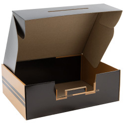 Valisette carton FSC noir Mon coffret degustation 36,5x27x12