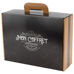 Valisette carton FSC noir Mon coffret degustation 36,5x27x12