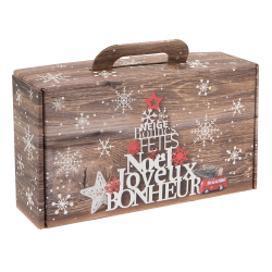 Valisette Carton Noel Joyeux Bonheur 31x18x9,5 cm