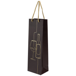 Sac Bouteille Carton Rectangulaire Bordeaux Au Fil du Vin