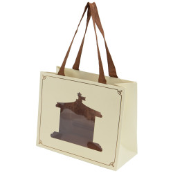 Sac Carton fenetre Rectangulaire Beige 22x10x18 cm Carrousel