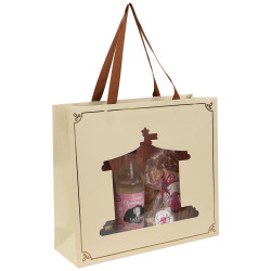 Sac Carton fenetre Rectangulaire Beige 29x10x25cm Carrousel