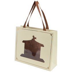 Sac Carton fenetre Rectangulaire Beige 29x10x25cm Carrousel