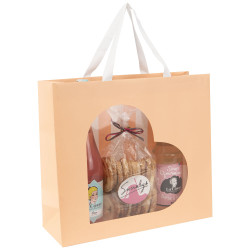 Sac carton avec fenetre rectangulaire 36x12x32cm Fait Maison