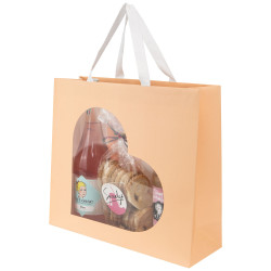 Sac carton avec fenetre rectangulaire 36x12x32cm Fait Maison