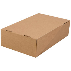 Coffret 2 bouteilles carton rectangulaire Kraft 20x35x9 cm