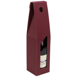 Coffret Carton Bordeaux 1btl rectang carton fenetre 9x9x38