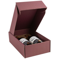 Coffret Carton Bordeaux 2 bouteilles 20x33,5x9 cm