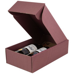 Coffret Carton Bordeaux 2 bouteilles 20x33,5x9 cm