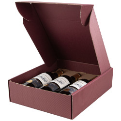 Coffret Carton Bordeaux 3 bouteilles 29,5x33,5x9 cm